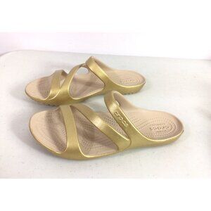 Crocs Gold Sandals Slides Womens 8